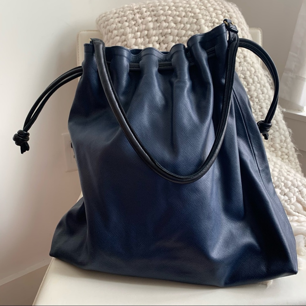 Clare V Grand Henri Maison Navy Blue Tote Bag